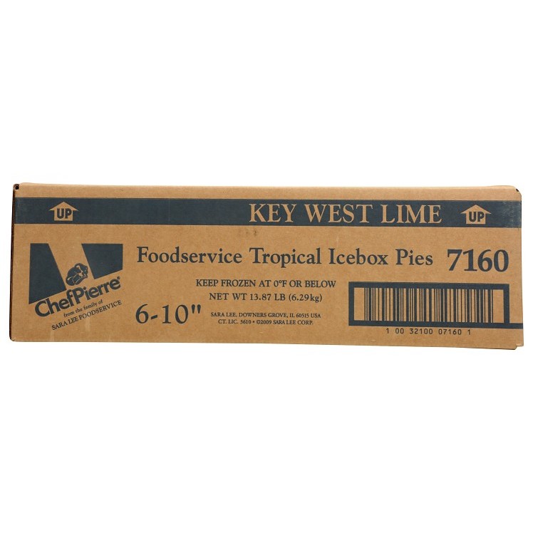 CHEF PIERRE KEY LIME ICE BOX PIE  10 INCHES UNSLICED THAW AND SERVE