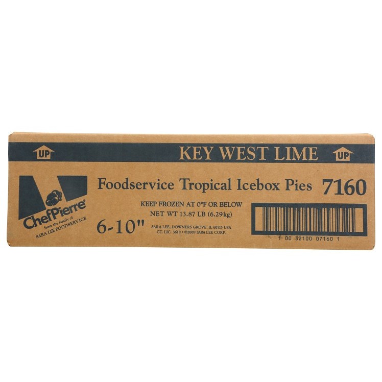 CHEF PIERRE KEY LIME ICE BOX PIE  10 INCHES UNSLICED THAW AND SERVE