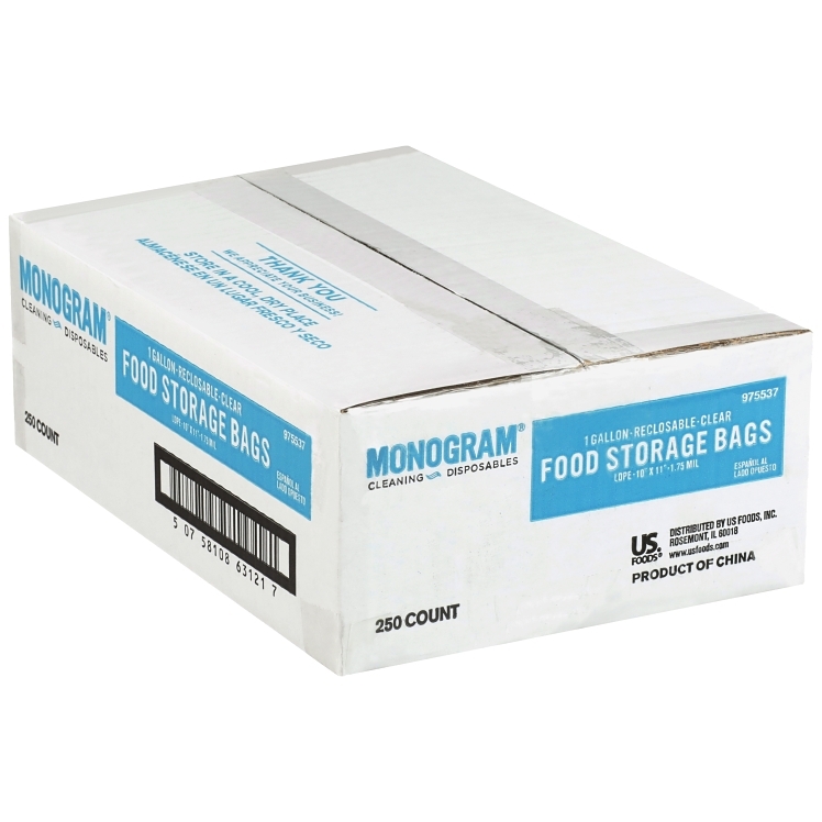 MONOGRAM BAG FOOD STORAGE 1 GALLON 10X11
