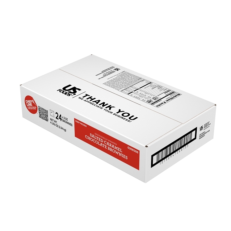 CHEF'S LINE BROWNIE 3 OZ INDIVIDUALLY WRAPPED FROZEN CHOCOLATE CARAMEL SALTED NOT ICED