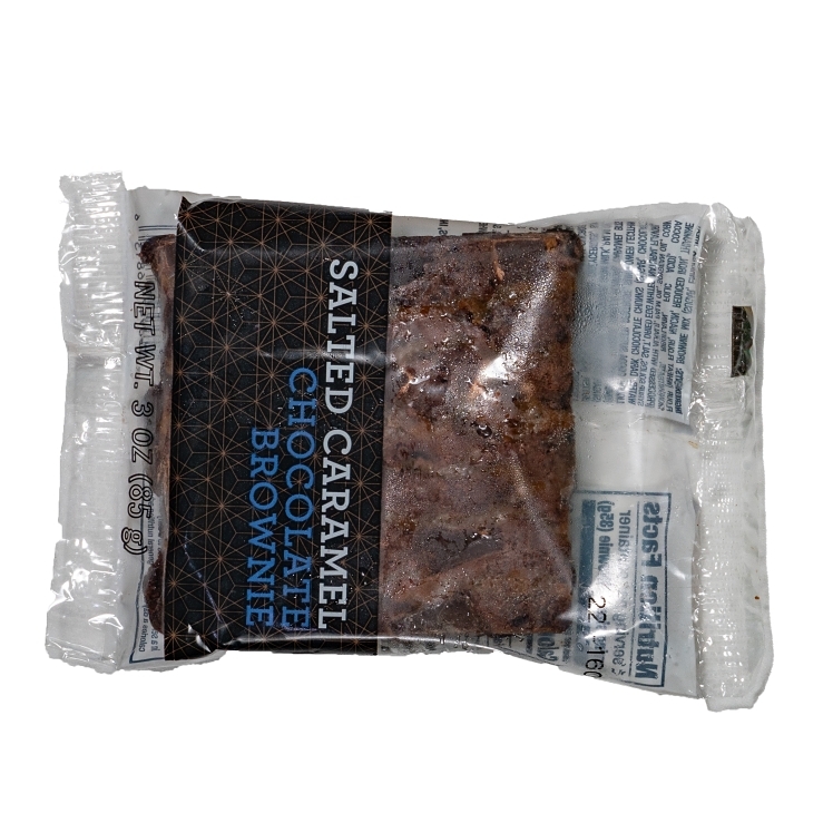 CHEF'S LINE BROWNIE 3 OZ INDIVIDUALLY WRAPPED FROZEN CHOCOLATE CARAMEL SALTED NOT ICED