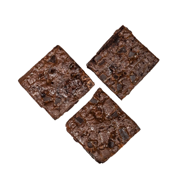 CHEF'S LINE BROWNIE 3 OZ INDIVIDUALLY WRAPPED FROZEN CHOCOLATE CARAMEL SALTED NOT ICED