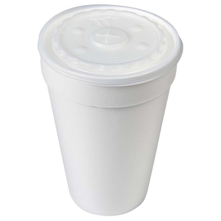 MONOGRAM LID CUP 32 OZ BUBBLE STRAW SLOTTED POLYSTYRENE