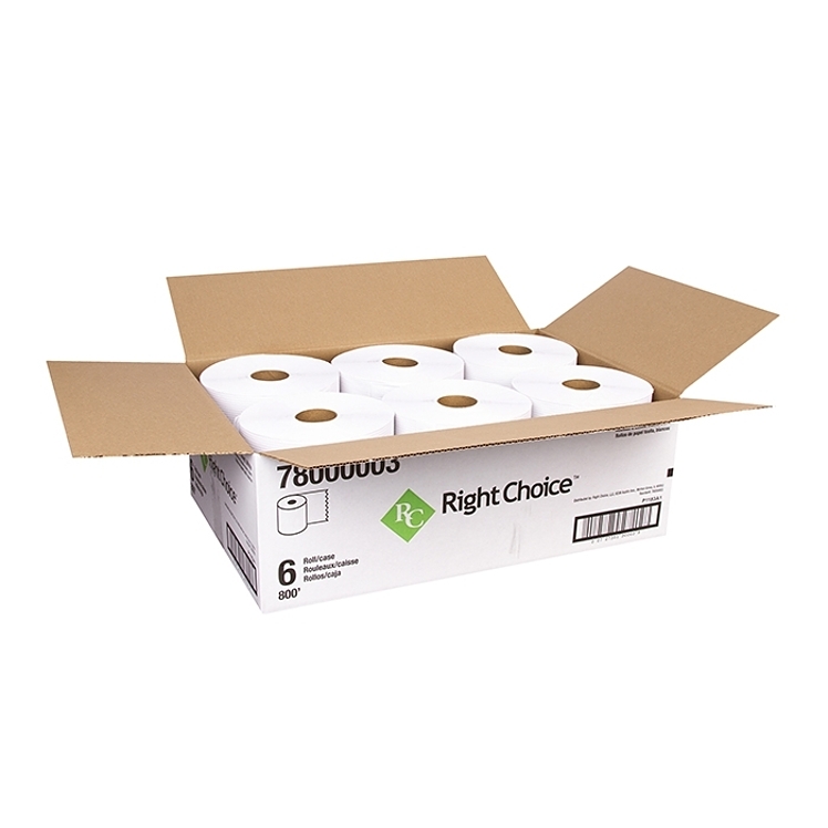 Right Choice Paper Towel 7.88x800' Perforated Roll 1 Ply White