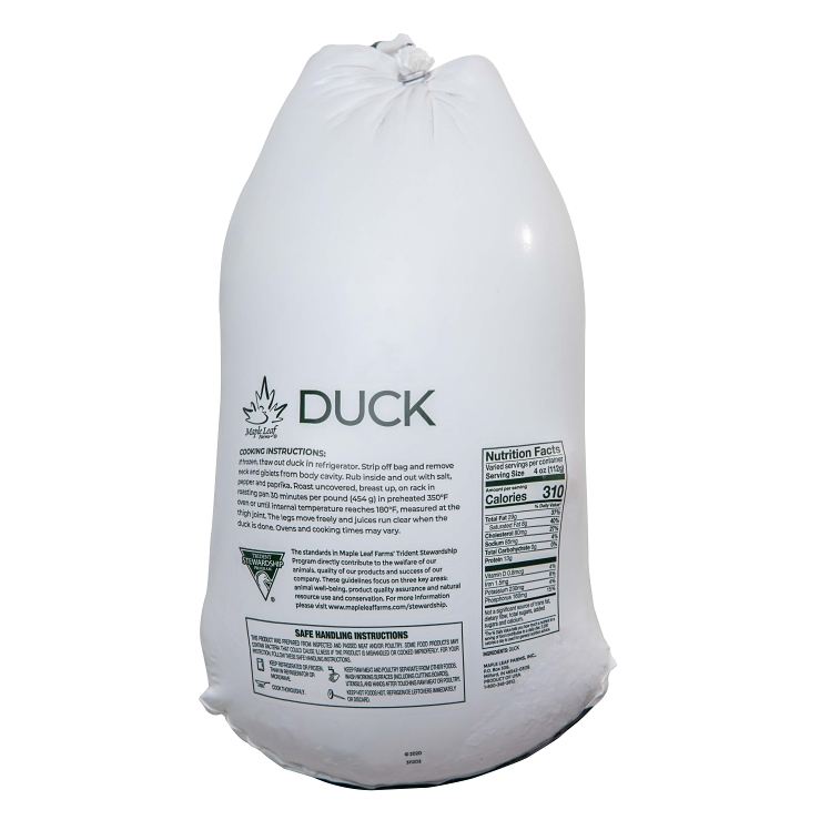 MAPLE LEAF FARMS WHOLE DUCK 6 HEAD RANDOM BONE-IN SKIN-ON