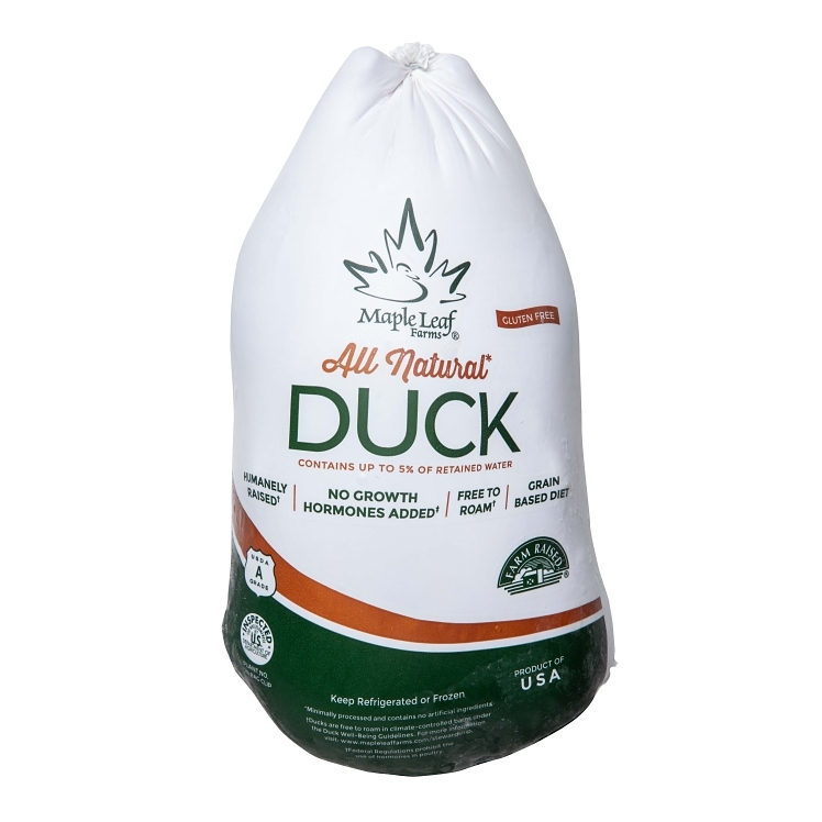 MAPLE LEAF FARMS WHOLE DUCK 6 HEAD RANDOM BONE-IN SKIN-ON