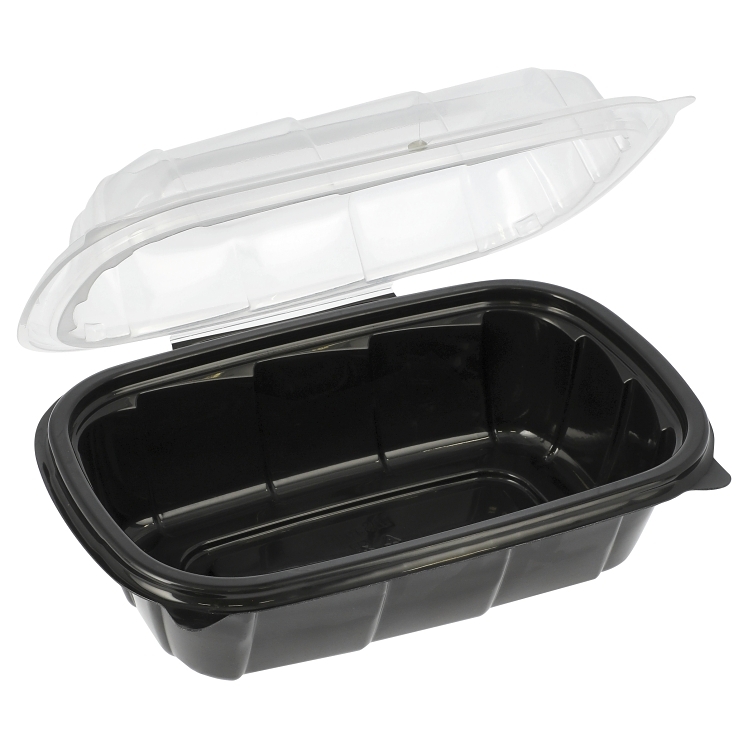 MONOGRAM POLYPROPYLENE BLACK HINGED 1 COMPARTMENT CONTAINER 6INX9INX3.5IN