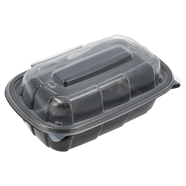 MONOGRAM POLYPROPYLENE BLACK HINGED 1 COMPARTMENT CONTAINER 6INX9INX3.5IN