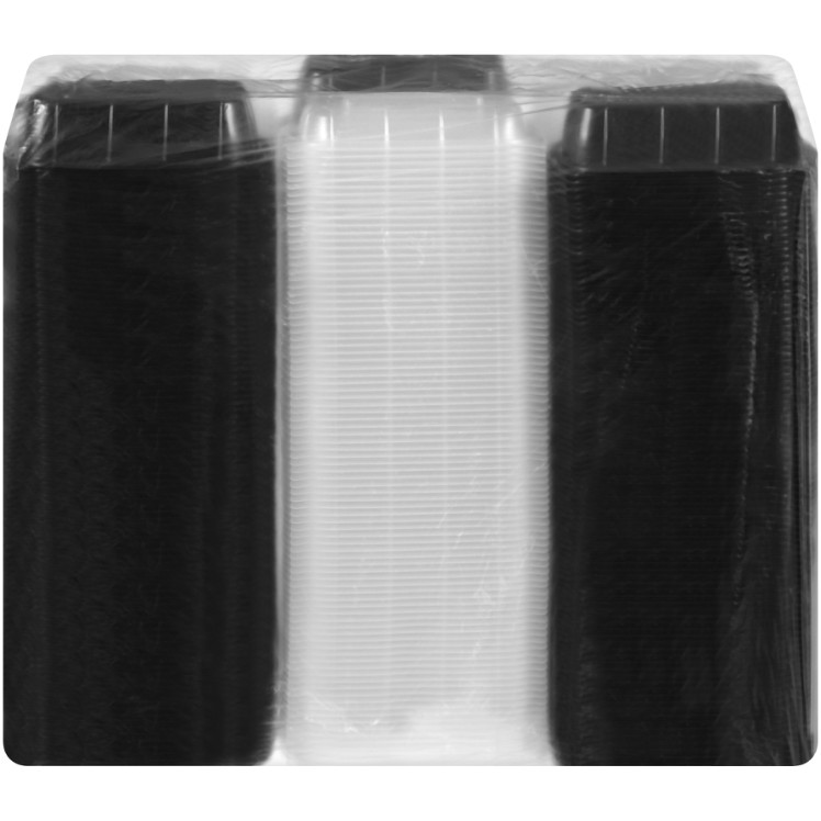 MONOGRAM POLYPROPYLENE BLACK HINGED 1 COMPARTMENT CONTAINER 6INX9INX3.5IN