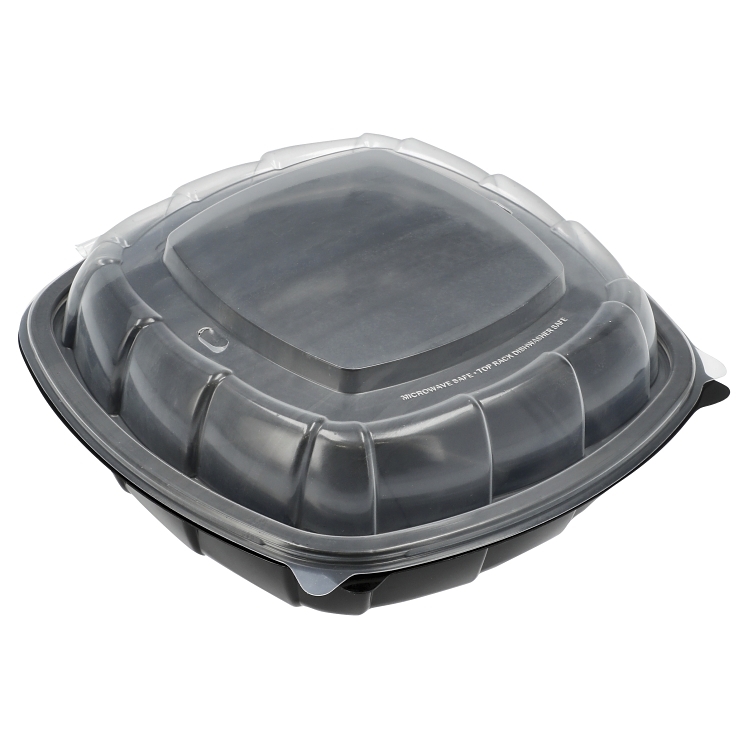 MONOGRAM 9IN POLYPROPYLENE BLACK HINGED CONTAINER