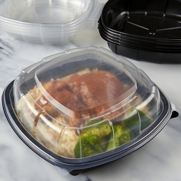 MONOGRAM 9IN POLYPROPYLENE BLACK HINGED CONTAINER