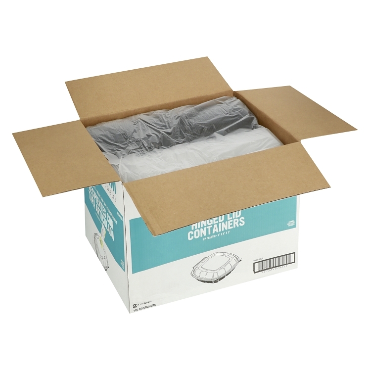 MONOGRAM 9IN POLYPROPYLENE BLACK HINGED CONTAINER