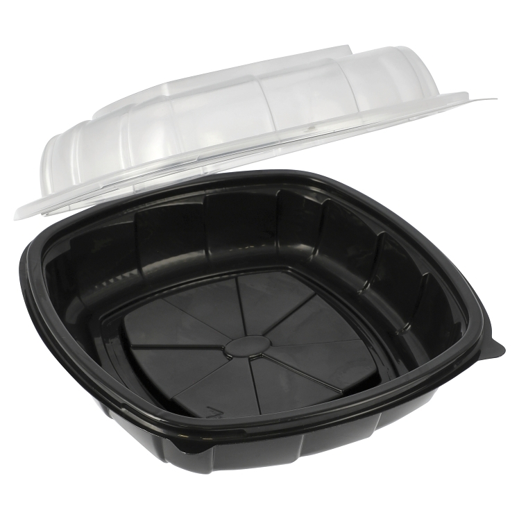 MONOGRAM 9IN POLYPROPYLENE BLACK HINGED CONTAINER