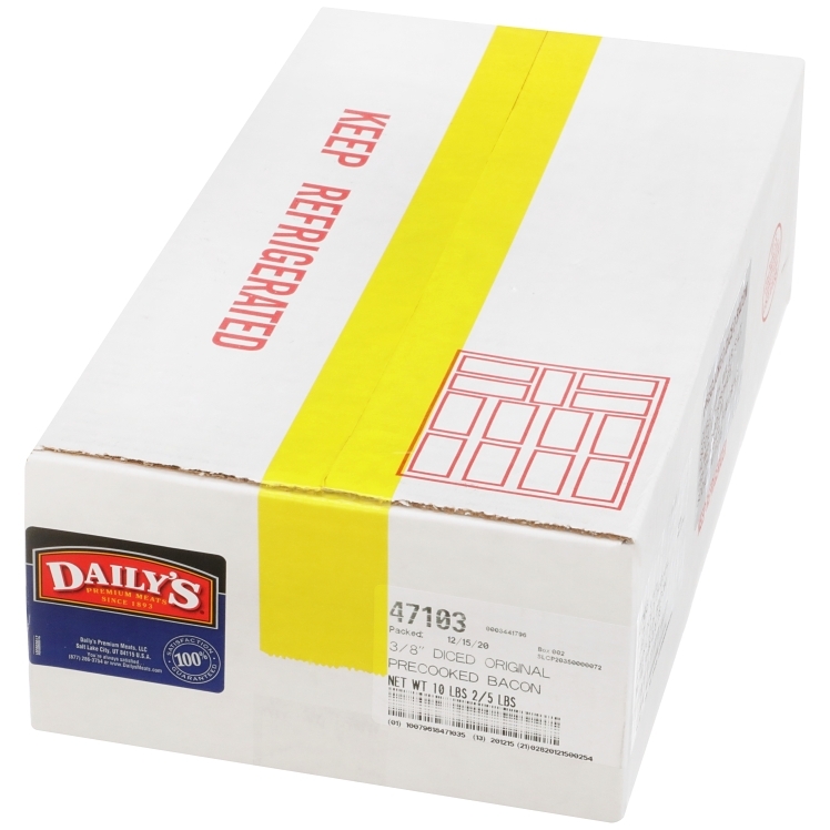 DAILYS PREMIUM MEATS FULLY COOKED ORIGINAL DICED BACON