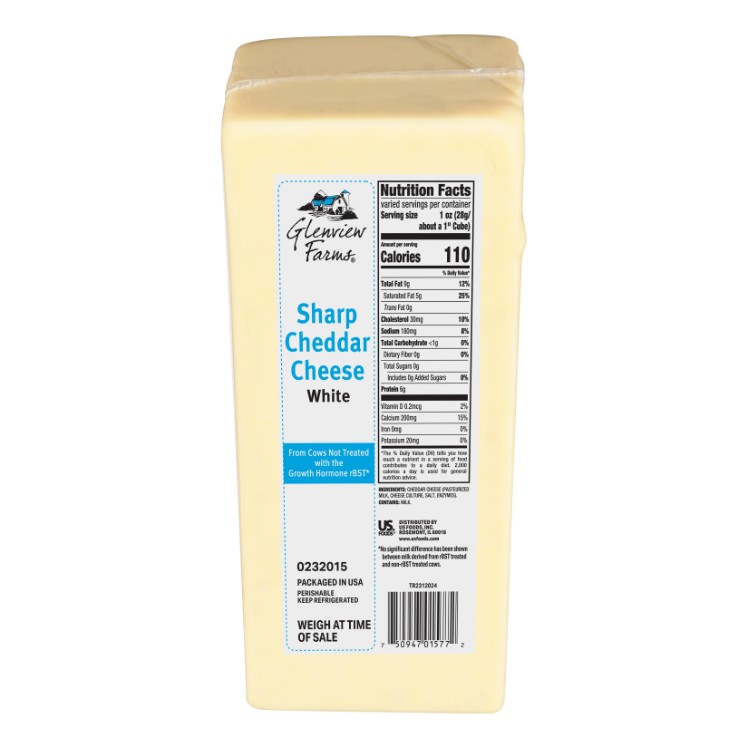 GLENVIEW FARMS CHEDDAR CHEESE WHITE SHARP PRINT