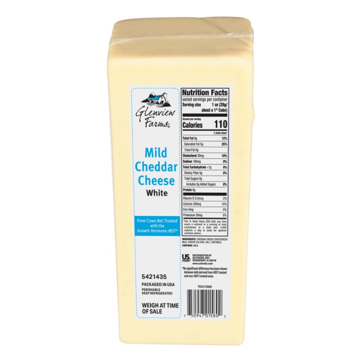 GLENVIEW FARMS MILD WHITE CHEDDAR CHEESE PRINT