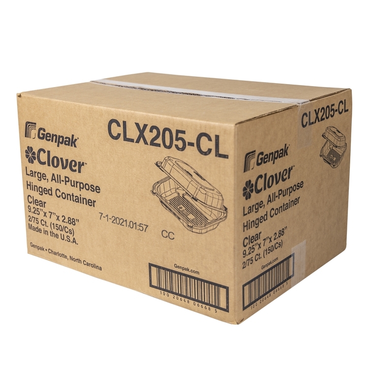 GENPAK LARGE-ALL PURPOSE PLASTIC HINGED CONTAINER 9.31X7X2.89