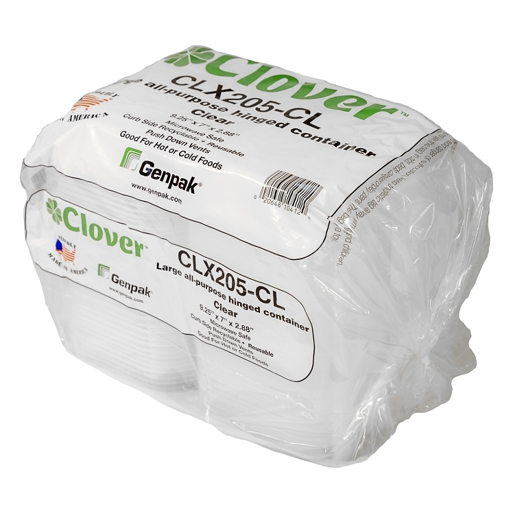 GENPAK LARGE-ALL PURPOSE PLASTIC HINGED CONTAINER 9.31X7X2.89