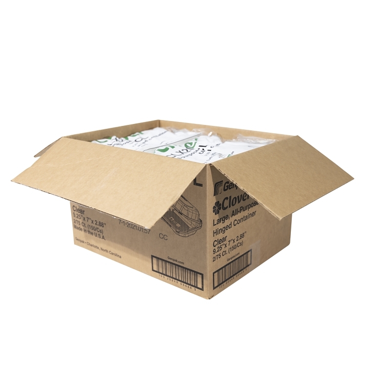 GENPAK LARGE-ALL PURPOSE PLASTIC HINGED CONTAINER 9.31X7X2.89