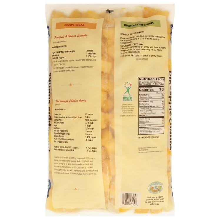 FLAV-R-PAC FROZEN PINEAPPLE CHUNKS