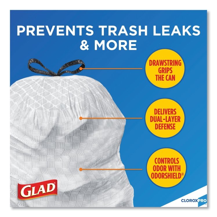 GLAD FLEX CAN LINER 13 GALLON KITCHEN DRAWSTRING BAGS
