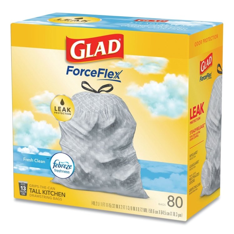 GLAD 13 GALLON WHITE CAN LINER