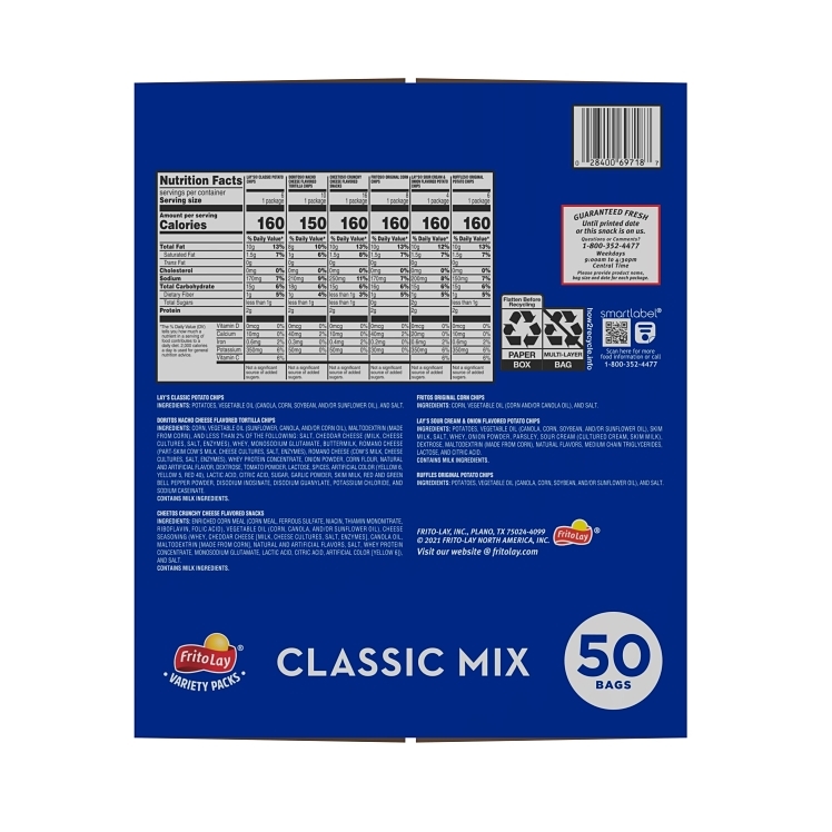 FRITO LAY ASSORTED SINGLE SERVING CHIPS