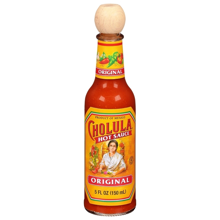 CHOLULA RED HOT SAUCE GLASS BOTTLE SHELF