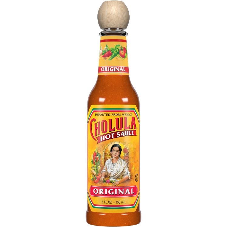 CHOLULA RED HOT SAUCE GLASS BOTTLE SHELF