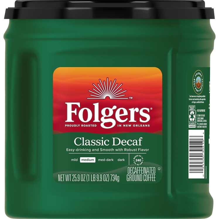 FOLGERS DECAFFEINATED ROAST GROUND COFFEE