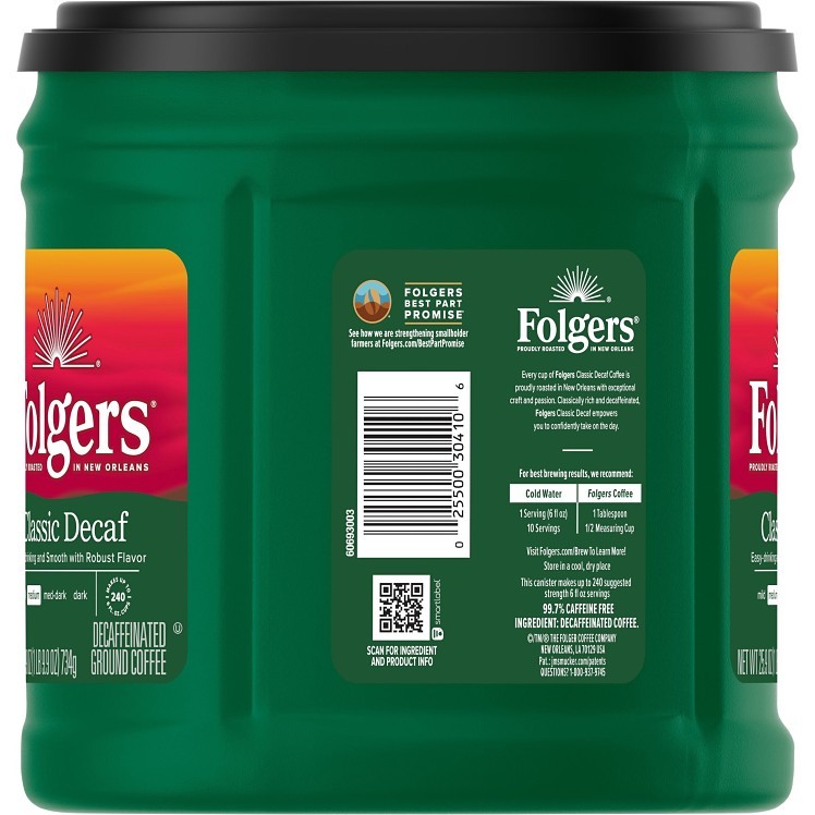 FOLGERS DECAFFEINATED ROAST GROUND COFFEE
