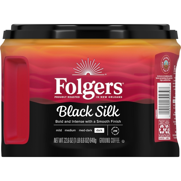 FOLGERS GROUND COFFEE BLACK SILK