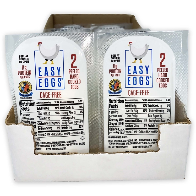 EASY EGGS CAGE FREE PEELED HARD COOKED EGGS
