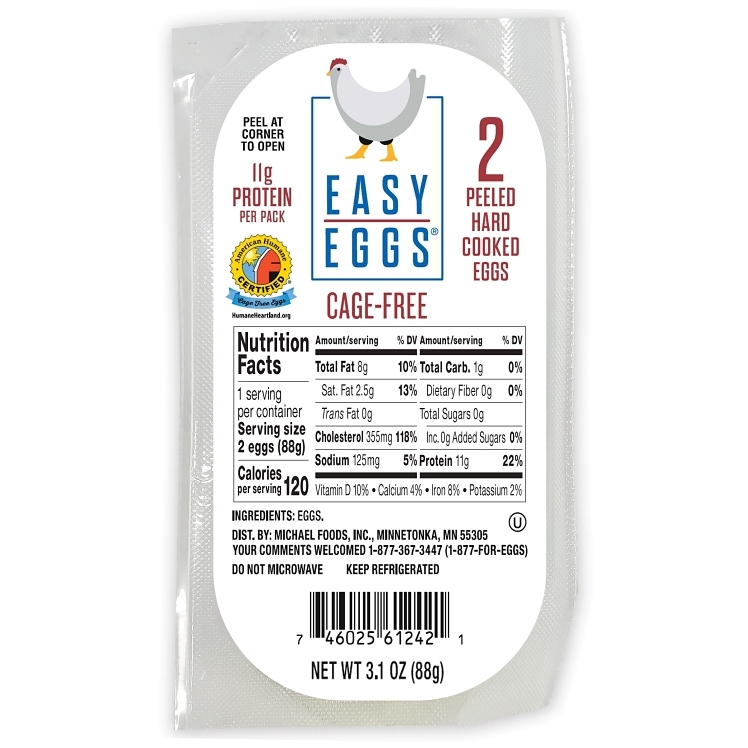 EASY EGGS CAGE FREE PEELED HARD COOKED EGGS