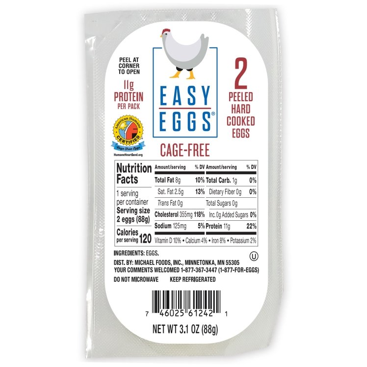 EASY EGGS CAGE FREE PEELED HARD COOKED EGGS
