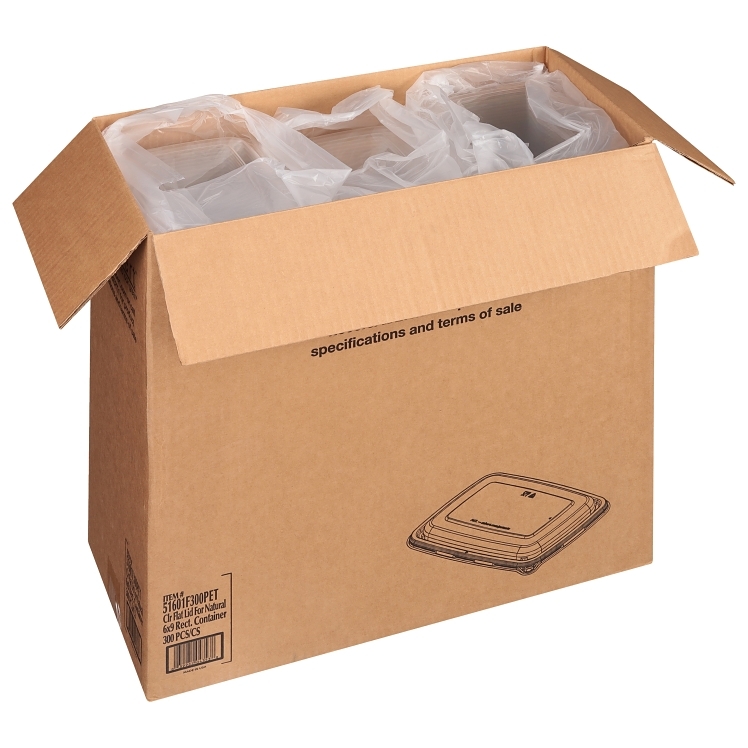 SABERT CLEAR FLAT LID FOR NATURAL 6X9 RECTANGLE CONTAINER
