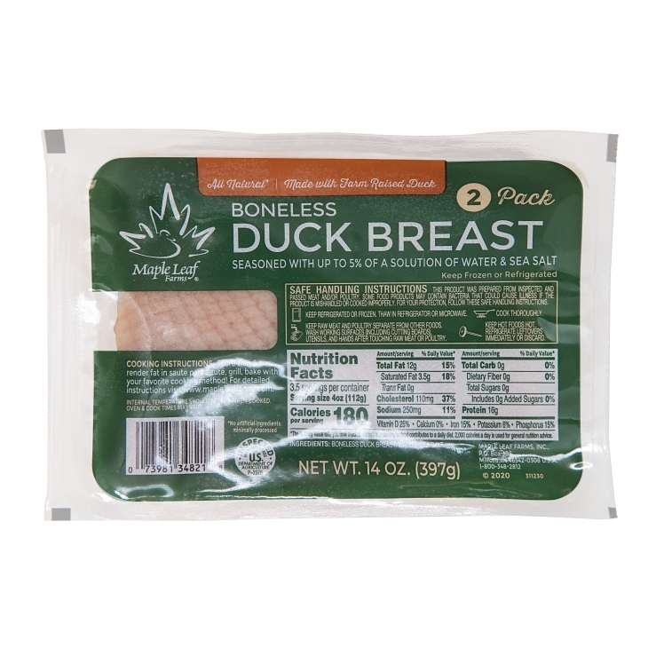 MAPLE LEAF FARMS BONELESS DUCK BREAST