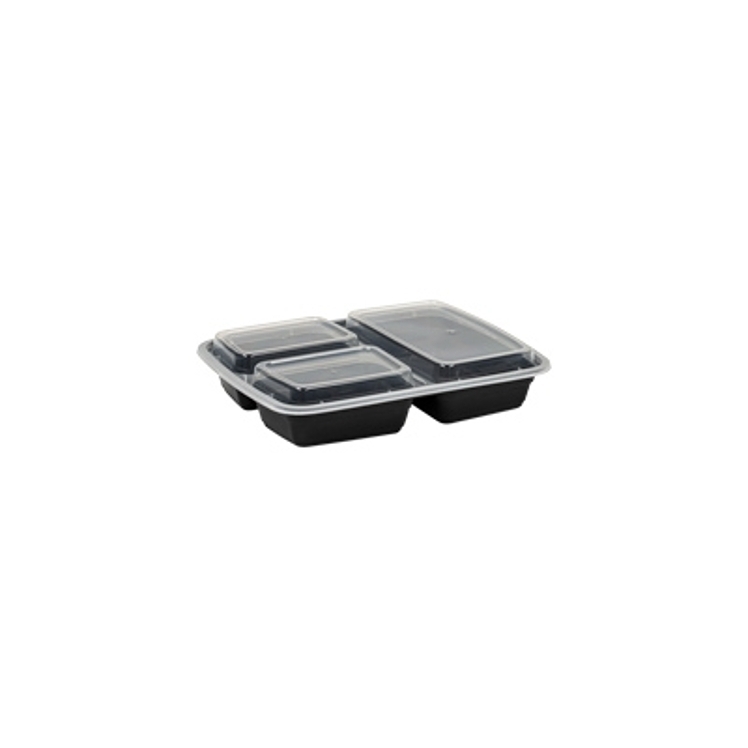 Inno-Pak Lid Clear W Black Rectangle Polypropylene compartment Oz ...
