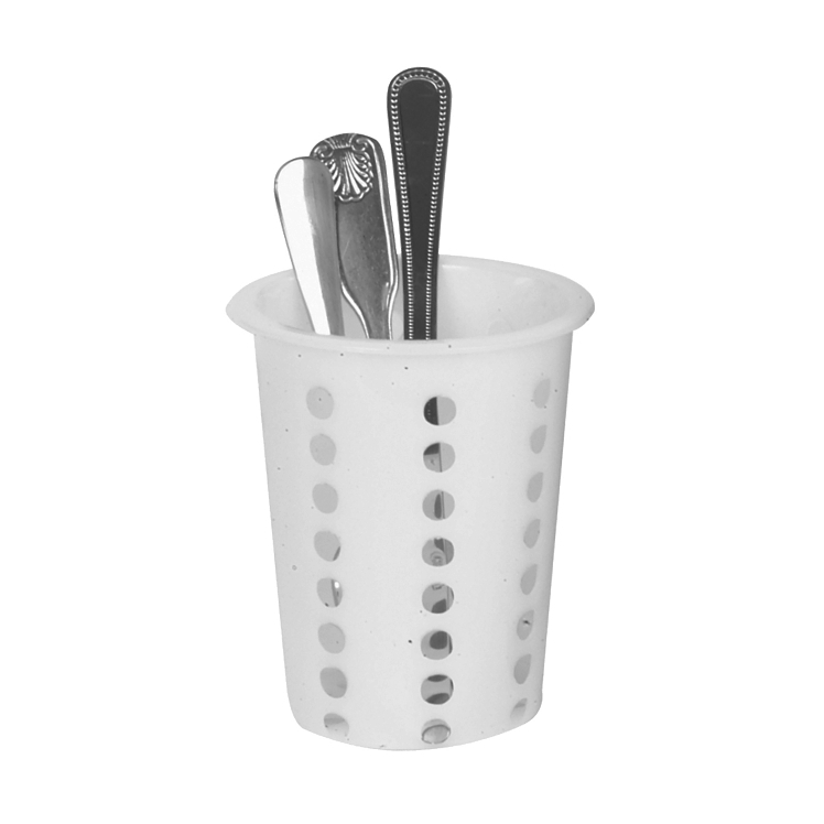 SUPERIOR PLASTIC WHITE FLATWARE CYLINDER