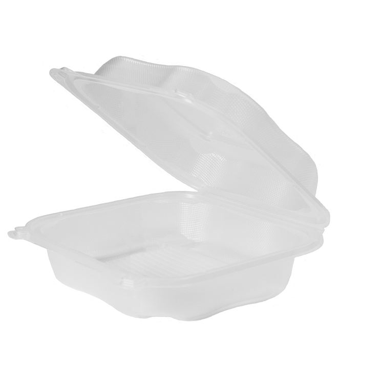 ECOSYSTEMS 8X8 CLEAR PLASTIC HINGED CONTAINER