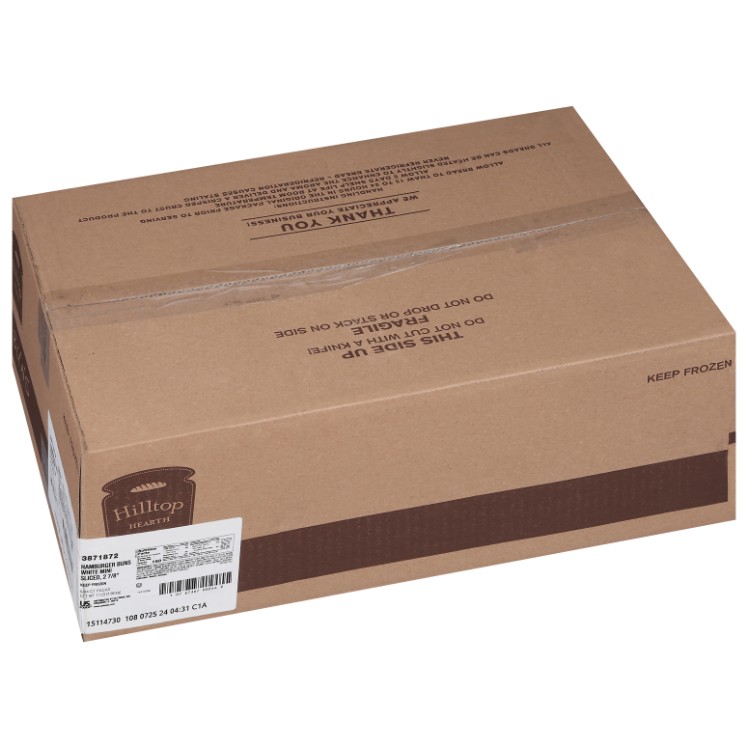 Hilltop Hearth Hamburger Buns Mini White Sliced