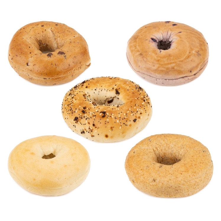 HILLTOP HEARTH UNSLICED ASSORTED PARBAKED BAGELS 6 CT 12/CS