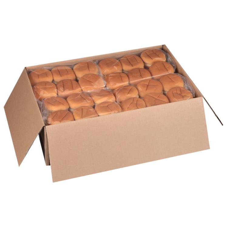 BUN, HAMBURGER WHITE 2.1 OZ 4 SLICED COOKED BAKED FROZEN BA