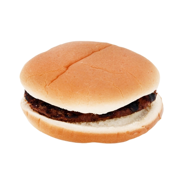 BUN, HAMBURGER WHITE 2.1 OZ 4 SLICED COOKED BAKED FROZEN BA