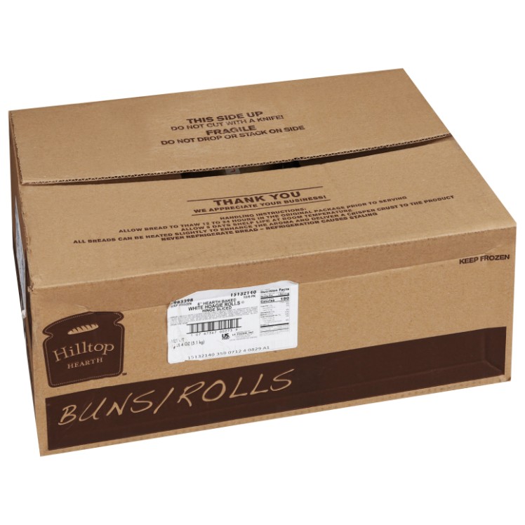 Hilltop Hearth 6 in Hearth Baked White Hoagie Rolls Hinge Sliced