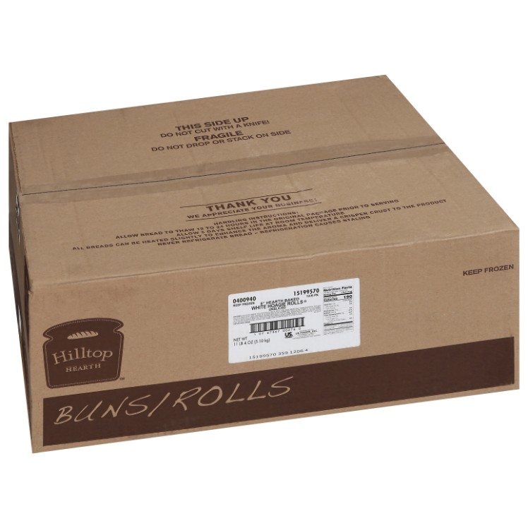 HILLTOP HEARTH 6 IN BAKED WHITE HOAGIE ROLLS UNSLICED