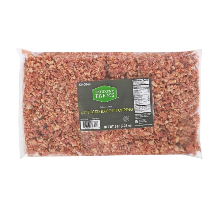 PATUXENT FARMS REAL SMOKED CURED BACON DICED .25 INCHES