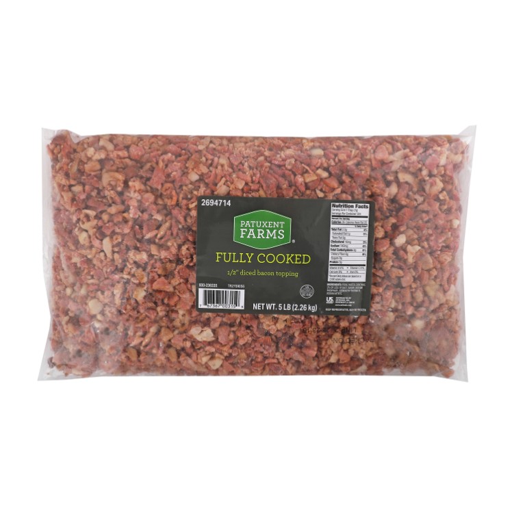 PATUXENT FARMS PATUXENT BACON DICED .5 SMOKED CURED COOKED