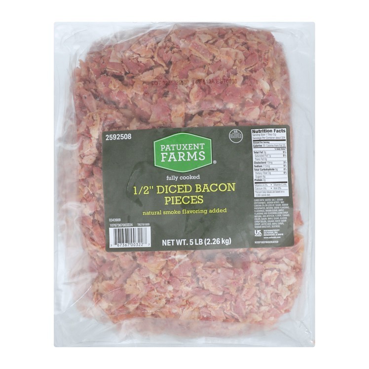 Patuxent Farms Fully Cooked 1/2 in Diced Bacon Pieces