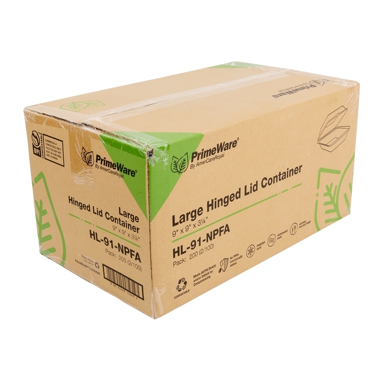 AMERCARE ROYAL PRIMEWARE FIBER 1 COMPARTMENT CONTAINER 9 INCH